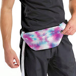 Blue And Purple Shibori Tie Dye Print Fanny Pack