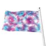 Blue And Purple Shibori Tie Dye Print Flag