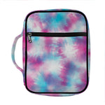 Blue And Purple Shibori Tie Dye Print Front Pocket Bible Bag