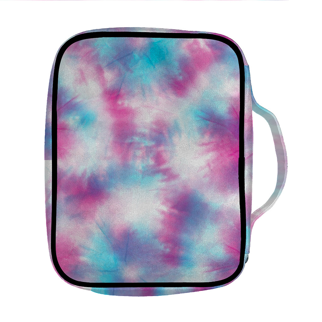 Blue And Purple Shibori Tie Dye Print Front Pocket Bible Bag