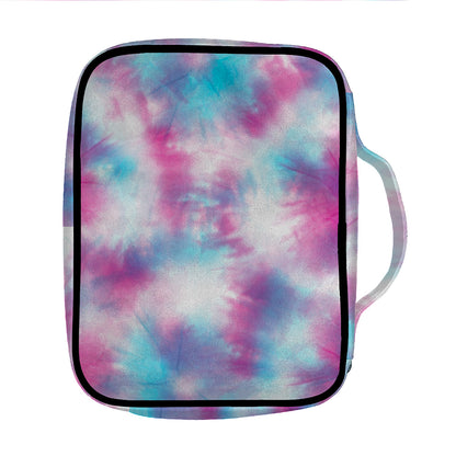 Blue And Purple Shibori Tie Dye Print Front Pocket Bible Bag