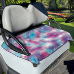 Blue And Purple Shibori Tie Dye Print Golf Cart Seat Cover
