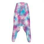 Blue And Purple Shibori Tie Dye Print Hammer Pants