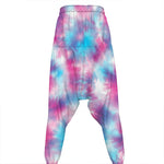 Blue And Purple Shibori Tie Dye Print Hammer Pants