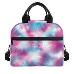Blue And Purple Shibori Tie Dye Print Insulated Lunch Bag