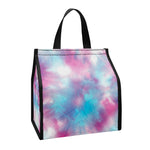 Blue And Purple Shibori Tie Dye Print Insulated Lunch Tote