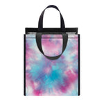 Blue And Purple Shibori Tie Dye Print Insulated Lunch Tote