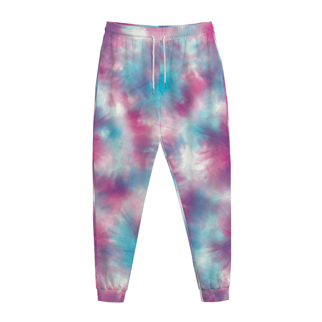 Blue And Purple Shibori Tie Dye Print Jogger Pants
