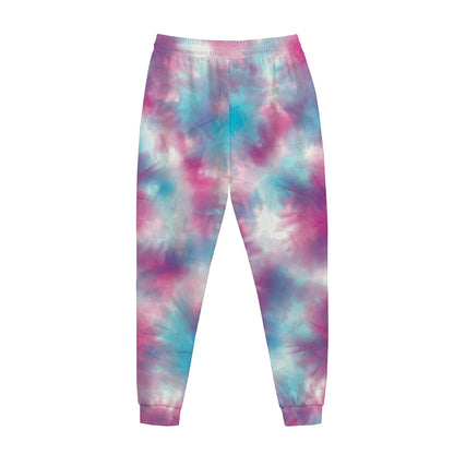 Blue And Purple Shibori Tie Dye Print Jogger Pants