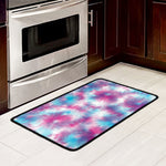 Blue And Purple Shibori Tie Dye Print Kitchen Mat