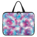Blue And Purple Shibori Tie Dye Print Laptop Sleeve With Handle