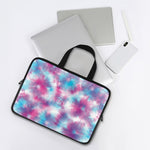 Blue And Purple Shibori Tie Dye Print Laptop Sleeve With Handle