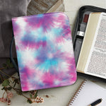 Blue And Purple Shibori Tie Dye Print Leather Bible Cover