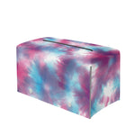 Blue And Purple Shibori Tie Dye Print Leather Tissue Box Cover