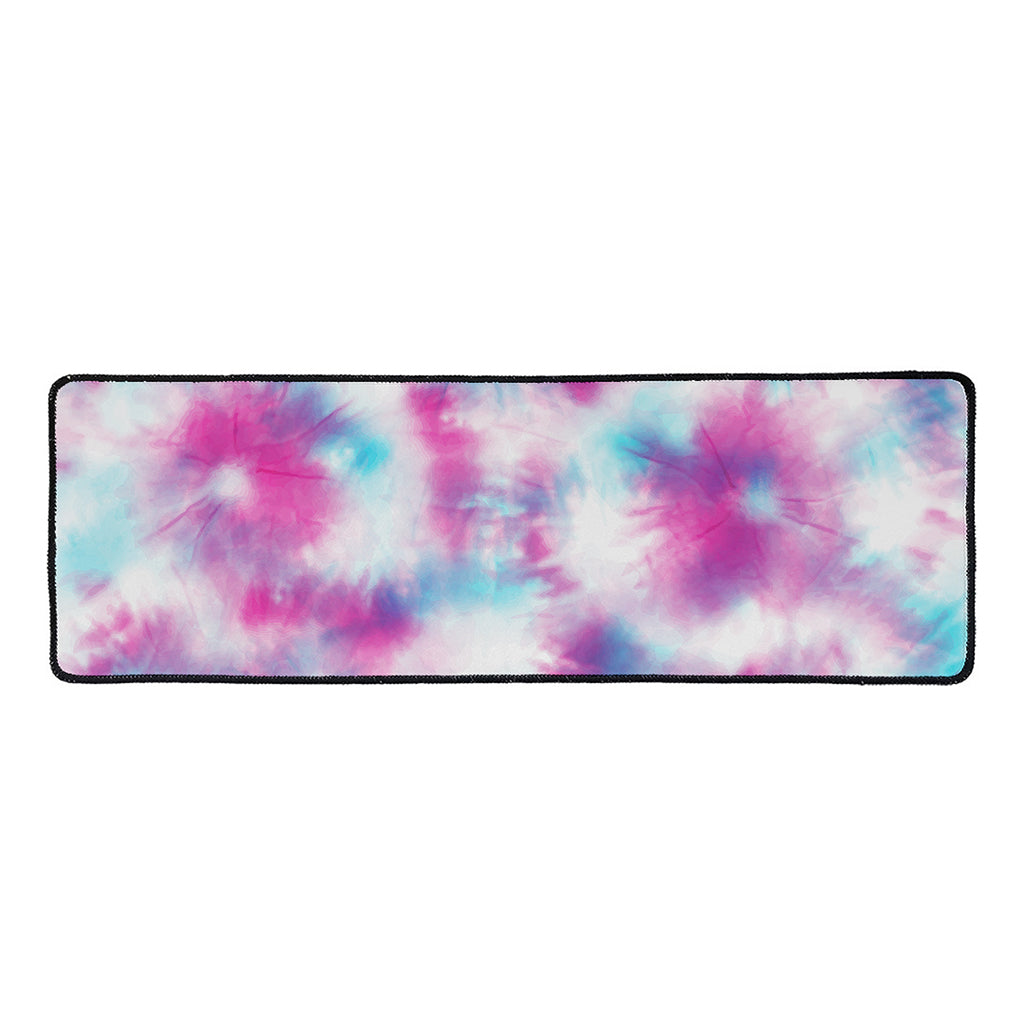 Blue And Purple Shibori Tie Dye Print Long Kitchen Mat