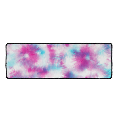 Blue And Purple Shibori Tie Dye Print Long Kitchen Mat