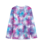 Blue And Purple Shibori Tie Dye Print Long Sleeve Short Coat