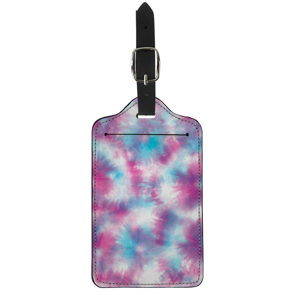 Blue And Purple Shibori Tie Dye Print Luggage Tag