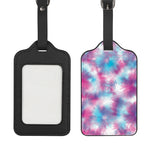 Blue And Purple Shibori Tie Dye Print Luggage Tag