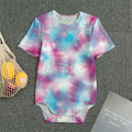 Blue And Purple Shibori Tie Dye Print Men's Bodysuit