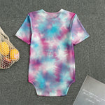 Blue And Purple Shibori Tie Dye Print Men's Bodysuit