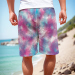 Blue And Purple Shibori Tie Dye Print Men's Cargo Shorts