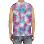 Blue And Purple Shibori Tie Dye Print Men's Fitness Tank Top