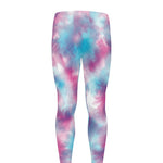 Blue And Purple Shibori Tie Dye Print Men's leggings