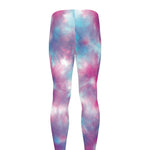 Blue And Purple Shibori Tie Dye Print Men's leggings