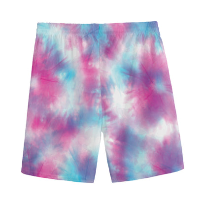 Blue And Purple Shibori Tie Dye Print Men's Sports Shorts
