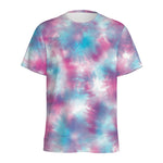 Blue And Purple Shibori Tie Dye Print Men's Sports T-Shirt