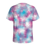 Blue And Purple Shibori Tie Dye Print Men's Sports T-Shirt