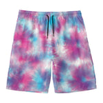 Blue And Purple Shibori Tie Dye Print Men's Swim Trunks