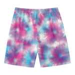 Blue And Purple Shibori Tie Dye Print Men's Swim Trunks