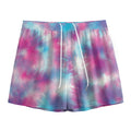 Blue And Purple Shibori Tie Dye Print Mesh Shorts