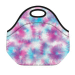 Blue And Purple Shibori Tie Dye Print Neoprene Lunch Bag