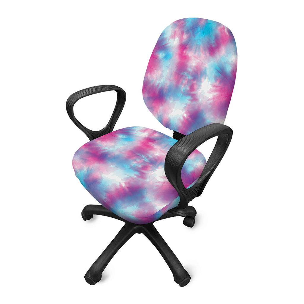 Blue And Purple Shibori Tie Dye Print Office Chair Cover