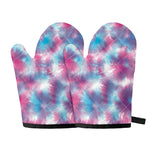 Blue And Purple Shibori Tie Dye Print Oven Mitts