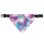 Blue And Purple Shibori Tie Dye Print Over The Collar Dog Bandana