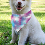Blue And Purple Shibori Tie Dye Print Over The Collar Dog Bandana