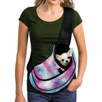 Blue And Purple Shibori Tie Dye Print Pet Sling Carrier