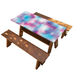 Blue And Purple Shibori Tie Dye Print Picnic Table Cover