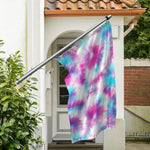 Blue And Purple Shibori Tie Dye Print Polyester Flag