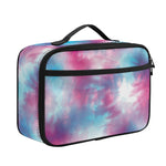Blue And Purple Shibori Tie Dye Print Portable Lunch Bag
