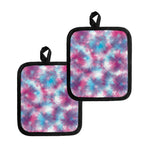 Blue And Purple Shibori Tie Dye Print Pot Holders