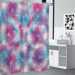 Blue And Purple Shibori Tie Dye Print Premium Shower Curtain