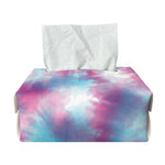 Blue And Purple Shibori Tie Dye Print Rectangle Tissue Box Cover