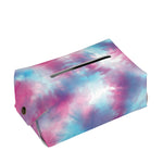 Blue And Purple Shibori Tie Dye Print Rectangle Tissue Box Cover