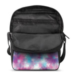 Blue And Purple Shibori Tie Dye Print Rectangular Crossbody Bag