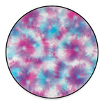 Blue And Purple Shibori Tie Dye Print Round Floor Mat
